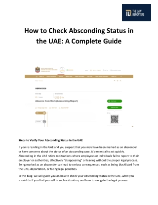 How to Check Absconding Status in the UAE A Complete Guide