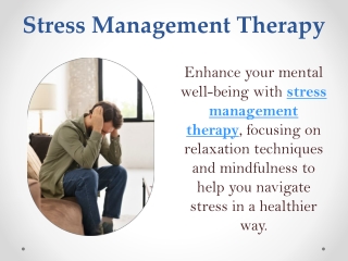 Stress Management Therapy