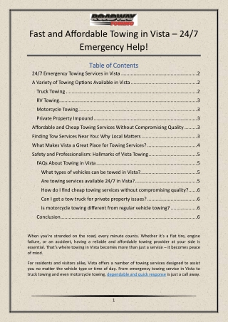 Fast and Affordable Towing