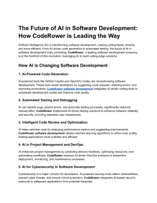 The Future of AI in Software Development_ How CodeRower is Leading the Way