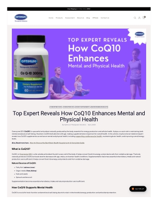 How CoQ10 Enhances Mental and Physical Health?