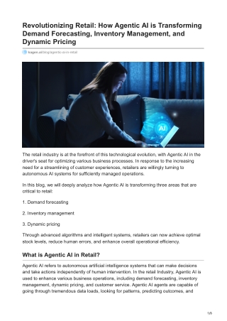 kagen.ai-Revolutionizing Retail How Agentic AI is Transforming Demand Forecasting Inventory Management and Dyn
