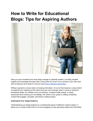 How to Write for Educational Blogs_ Tips for Aspiring Authors