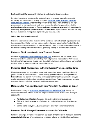 Preferred Stock Management in California_ A Guide to Smart Investing