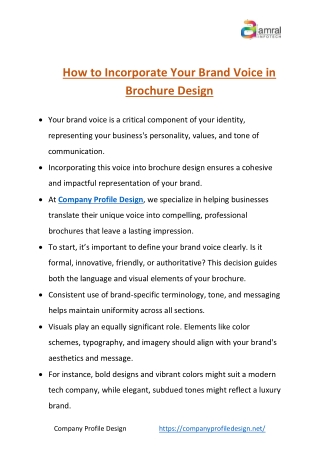 Amplify Your Brand with Brochures That Speak Your Voice