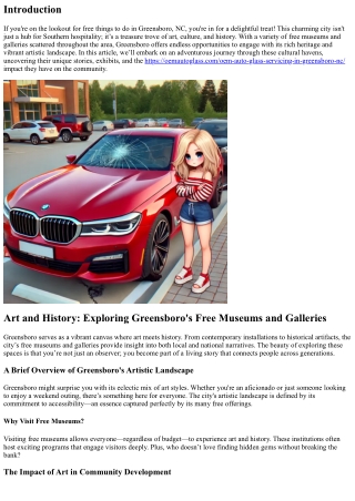 Art and History: Exploring Greensboro's Free Museums and Galleries