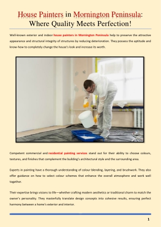 House Painters in Mornington Peninsula - Where Quality Meets Perfection