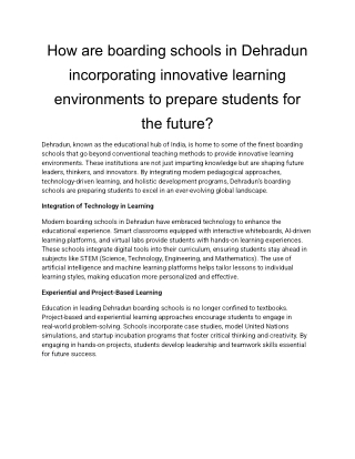How are boarding schools in Dehradun incorporating innovative learning environments to prepare students for the future