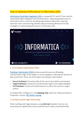 Informatica Training in India | Best Informatica IICS