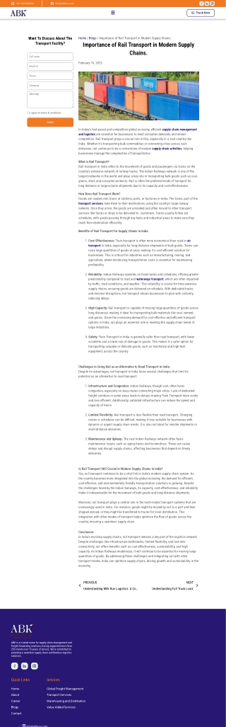 Rail Transport: The Backbone of Modern Supply Chains