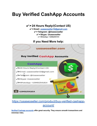 Buy Verified CashApp Accounts