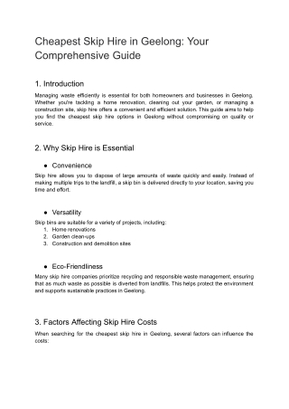 Cheapest Skip Hire in Geelong_ Your Comprehensive Guide