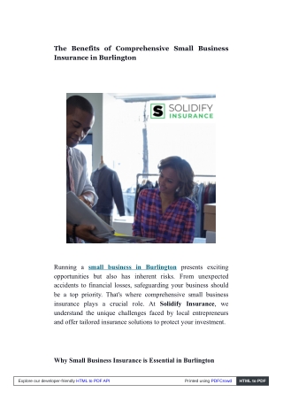 Small Business Insurance Burlington