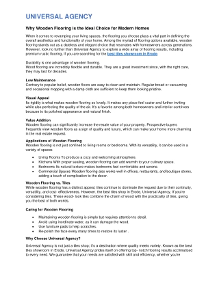 Why Wooden Flooring is the Ideal Choice for Modern Homes