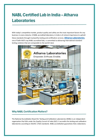 NABL Certified Lab in India