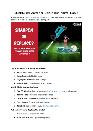 Quick Guide Sharpen or Replace Your Trimmer Blade