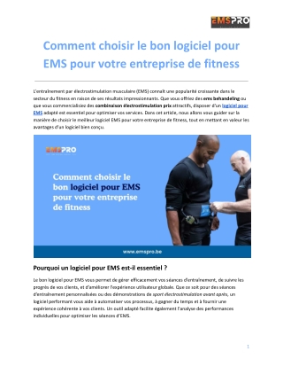 Comment choisir le bon logiciel pour EMS pour votre entreprise de fitness
