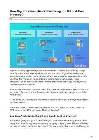 How Big Data Analytics is Powering the Oil and Gas Industry