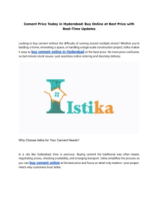 Cement Price Today in Hyderabad  Buy Online at Best Price with Real Time Updates