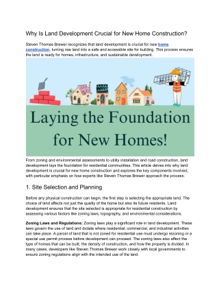 Why Is Land Development Crucial for New Home Construction?