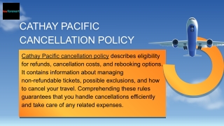 CATHAY PACIFIC CANCELLATION POLICY