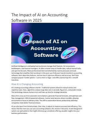 The Impact of AI on Accounting Software in 2025