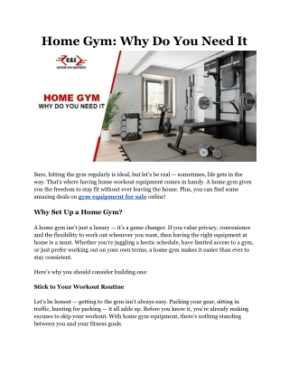 Home Gym_ Why Do You Need It