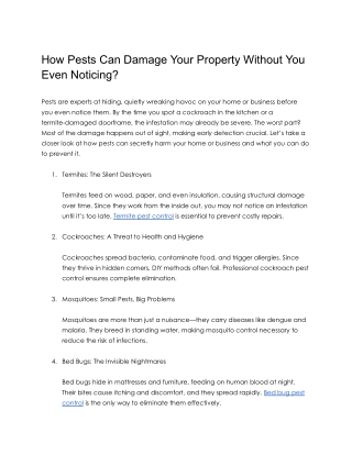How Pests Can Damage Your Property Without You Even Noticing