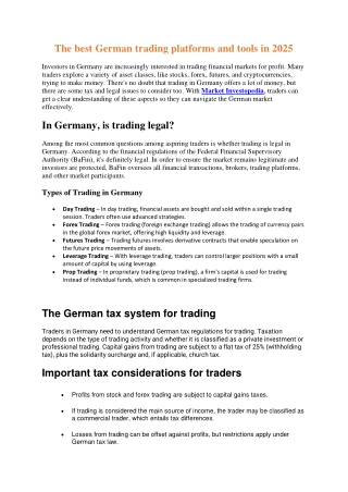 Deutsch Trading: An All-Inclusive Manual for Traders
