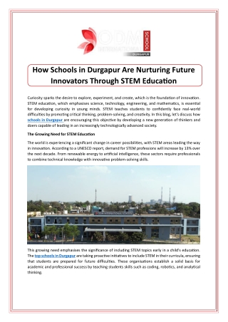 How Schools in Durgapur Are Nurturing Future Innovators Through STEM Education (1)