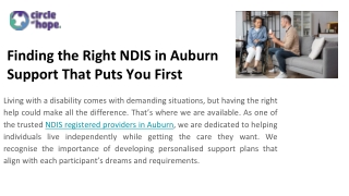 Finding the Right NDIS in Auburn Support That Puts You First