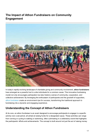 The Impact of Athon Fundraisers on Community Engagement