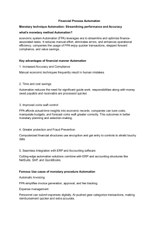 Financial Process Automation