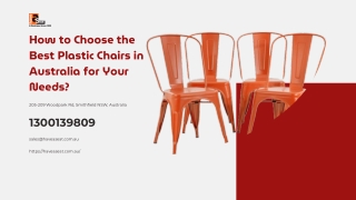 How to Choose the Best Plastic Chairs in Australia for Your Needs?
