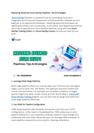 Azure DevOps Training in Chennai - Azure DevOps Course