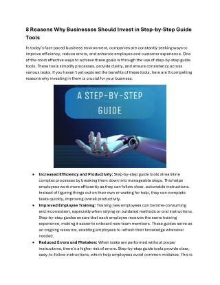 8 Reasons Why Businesses Should Invest in Step-by-Step Guide Tools