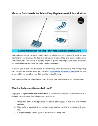 Manure Fork Heads for Sale – Easy Replacement & Installation