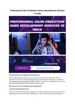 Professional Color Prediction Game Development Services in India