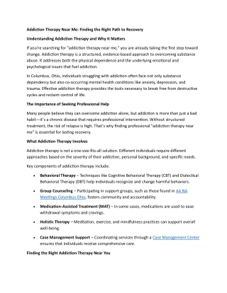 Addiction Therapy Near Me Finding the Right Path to Recovery