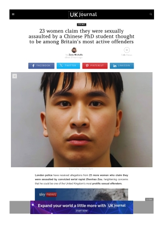 23 women claim they were sexually assaulted by a Chinese PhD student thought to