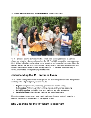 11  Entrance Exam Coaching
