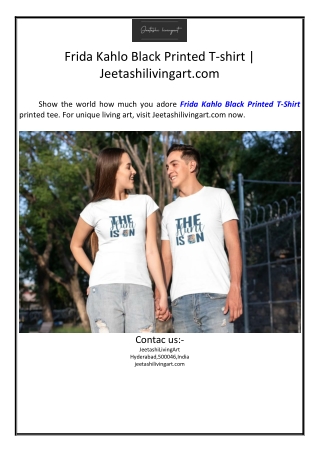 Frida Kahlo Black Printed T-shirt | Jeetashilivingart.com