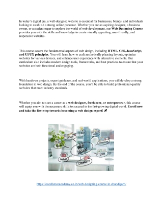 Web Designing Course in Chandigarh