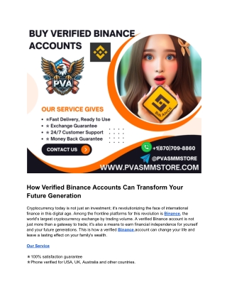 ✅Our company is offering a 15% discount on verified binance accounts.