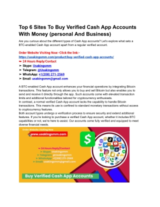 Top 6 Sites To Buy Verified Cash App Accounts With Money (personal And Business)