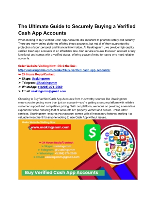 The Ultimate Guide to Securely Buying a Verified Cash App Accounts