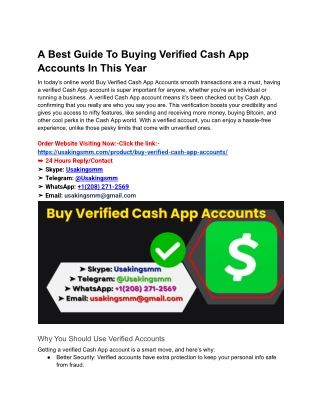 A Best Guide To Buying Verified Cash App Accounts In This Year