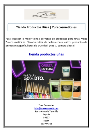 Tienda Productos Uñas Zurecosmetics.es