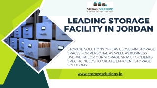 Leading Storage Facility in Jordan - Storage Solutions