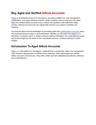 Buy Aged and Verified Github Accounts